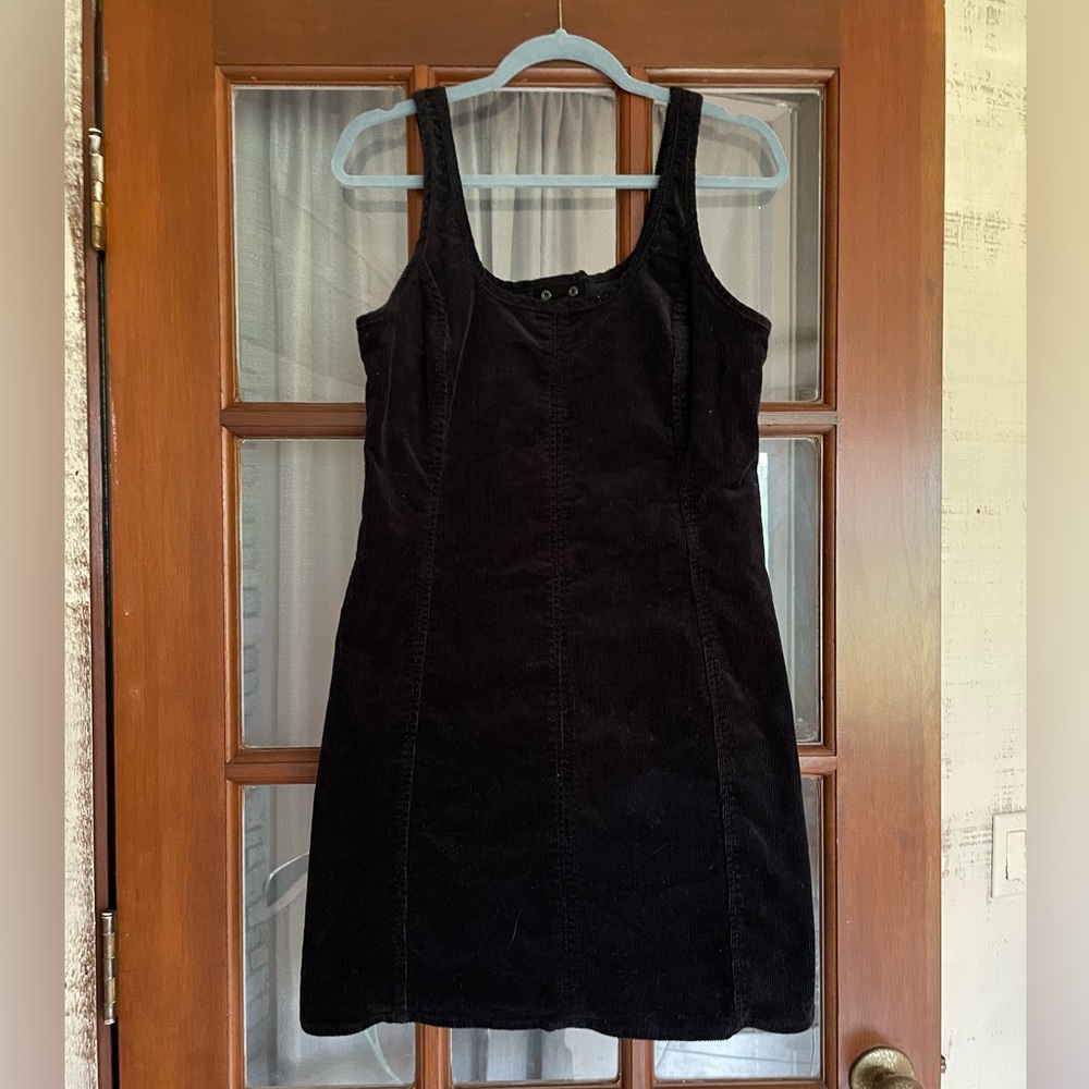 SO - Black Corduroy Bodycon Dress - Keyhole back with snaps